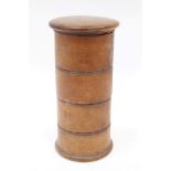 Early 19th century turned wooden four-compartment spice tower