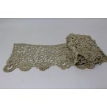 Antique and later lace - including wide length of needle lace in heavy ecru cotton, 3.