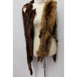 Vintage mink six-pelt stole, plus a mink three-pelt stole,