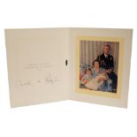 TRH The Princess Elizabeth and The Duke of Edinburgh - signed 1950 Christmas card with gilt