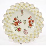 18th century Derby 'spectacle' plate, circa 1758,