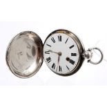 George IV silver cased pocket watch with fusee movement, signed - Deacon Barton,