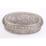 19th century Continental silver box of oval form,