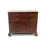 Good George II mahogany chest of drawers with moulded top and four long graduated drawers,