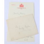 HM Queen Elizabeth The Queen Mother - handwritten letter in pencil to her Lady in Waiting Lady Hyde,