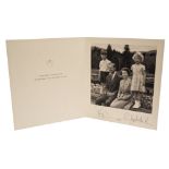 HM Queen Elizabeth II and HRH The Duke of Edinburgh - signed 1955 Christmas card with gilt embossed