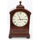 Regency period bracket clock with eight day twin-fusee movement, striking on a bell,