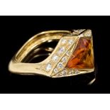 A citrine, diamond and 18ct gold ring, by Pepi,