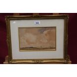 Claude Hayes (1852 - 1922), watercolour - extensive landscape, signed, in glazed gilt frame,