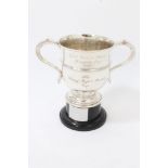 1920s silver two-handled trophy, engraved - East Essex Hunt Masters Cup, 1936.