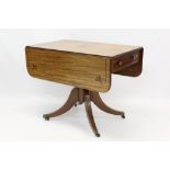 Regency mahogany and ebony line-inlaid sofa table,