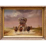 Charles Cooper Henderson (1803 - 1877), oil on canvas - a horse-drawn Continental caravan,