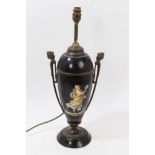 Late 19th / early 20th century Continental Classical Revival painted porcelain and metal mounted
