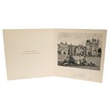 HM Queen Elizabeth II - signed 1960 Christmas card with twin gilt embossed Royal ciphers to cover