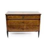 18th century North Italian walnut and marquetry inlaid commode,