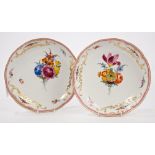 Pair 18th century Meissen porcelain dishes, circa 1780,