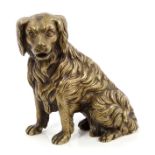 Victorian bronze dog watch holder, the seated dog with hinged jaw,