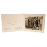 TM King George VI and Queen Elizabeth - signed 1950 Christmas card with gilt embossed crown to