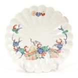 18th century Chantilly fluted saucer painted in the Kakiemon style, circa 1740,