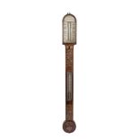 George IV stick barometer / thermometer with ivory scales, signed - Angelo Componobo,