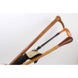 Vintage Pitcairn Island walking stick, the handle modelled as a seabird head, 91cm long,