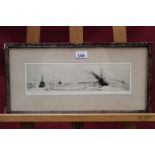 William Lionel Wyllie (1851 - 1931), signed etching - Warships, 10.