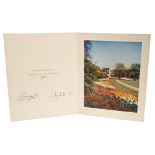 TM King George VI and Queen Elizabeth - signed 1951 Christmas card with gilt embossed crown to