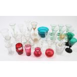 Collection of Georgian, Victorian and later drinking glasses and glassware - including ale flutes,