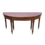Regency-style patent mahogany crossbanded extending dining table,