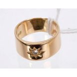 Early 20th century 18ct rose gold diamond set Gypsy ring,