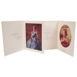 HM Queen Elizabeth The Queen Mother - two signed Christmas cards for 1968 and 1969 - both with gilt