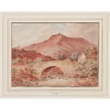 Paul Sandby Munn (1773 - 1845), watercolour - Pont Cerist, near Dinas Mowddwy,