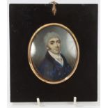 English School, circa 1820, miniature portrait on ivory of a gentleman, named verso as Peter Ogier,