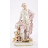 Scarce 18th century Derby porcelain figure of the English politician John Wilkes, circa 1775,