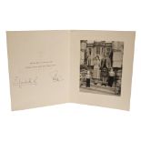 TRH The Princess Elizabeth and The Duke of Edinburgh - signed 1952 Christmas card with gilt