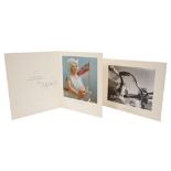 HM Queen Elizabeth The Queen Mother - two signed Christmas cards for 1966 and 1967 - both with gilt