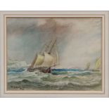 Thomas Bush Hardy (1842 - 1897), watercolour - shipping off the coast, signed and dated 1886,