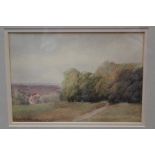 Arthur Winter Shaw (1869 - 1948), watercolour - The Downs above Amberley, signed and dated '91,
