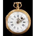 Fine late 18th century French gold and enamel pocket watch,