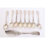 Selection of miscellaneous Georgian and Victorian fiddle pattern flatware - including teaspoons,