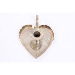 Victorian silver chamberstick of heart-shaped form,