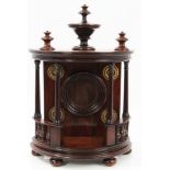 19th century Continental theatrical rosewood pocket watch holder with architectural surround and