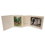 HM Queen Elizabeth The Queen Mother - two signed Christmas cards for 1960 and 1961 - both with gilt