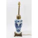 18th / 19th century Chinese blue and white vase mounted as a table lamp,