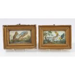 Pair of charming early 19th century English School watercolours - a Nuthatch and Hoopoe with a