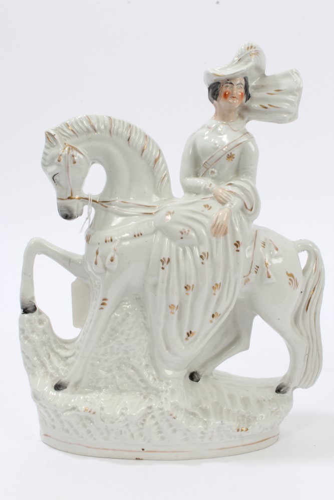 Two Victorian Staffordshire Royal figures of The Duke of Cambridge on horseback, - Image 3 of 4