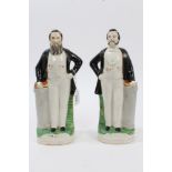 Pair Victorian Staffordshire Evangelical figures,