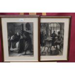 Amédée Forestier (1854 - 1930), pair of monochrome illustrations from Simon of York, signed,