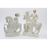 Two Victorian Staffordshire Royal figures of The Duke of Cambridge on horseback,