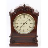 William IV / early Victorian bracket clock with painted dial, signed - Lake, Romford,